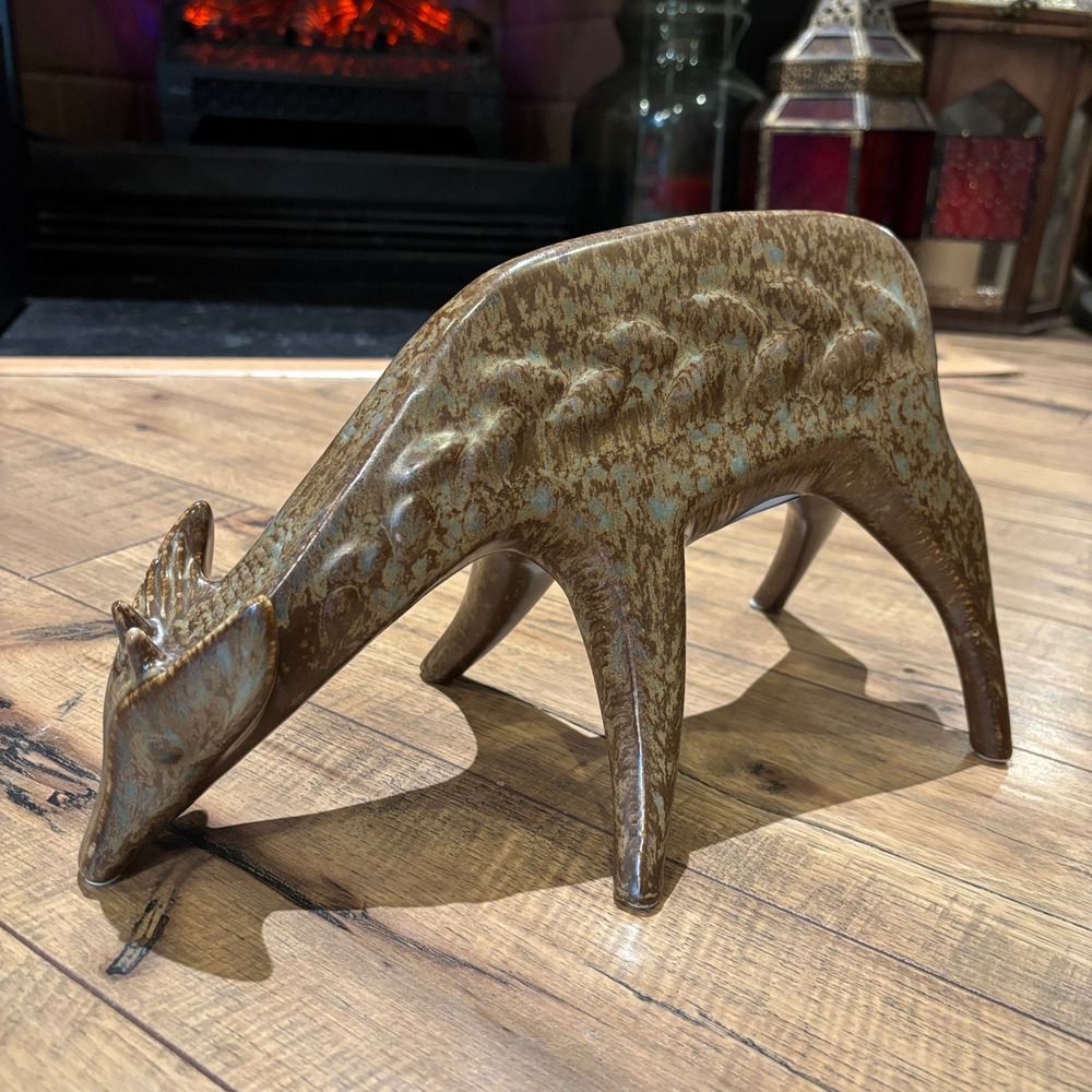 Jonathan Adler x Michaels Casual Crafter MCM Brown Ceramic Grazing Deer Figurine